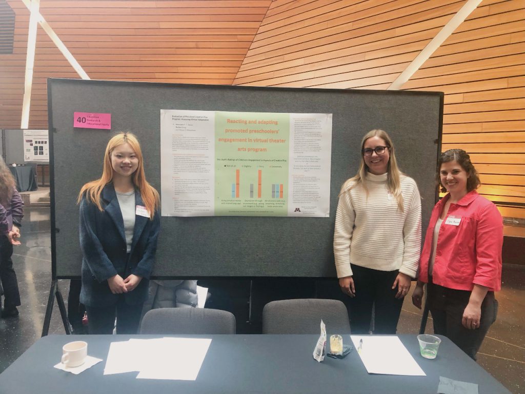 Rachel Deng, Meredith Reese, and Alyssa Meuwissen with their research poster